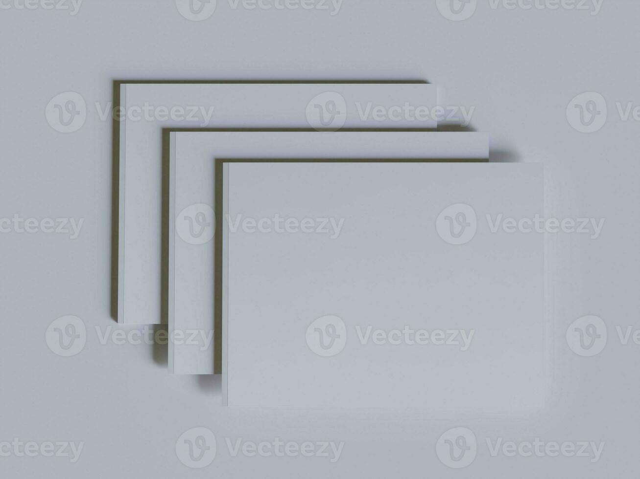A4 Lanscape Magazine white color and realistic texture rendering 3D photo