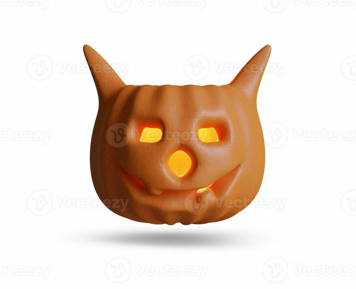 Scary Halloween images or elements created with 3D software to prepare for celebrating Halloween which is synonymous with yellow pumpkins photo