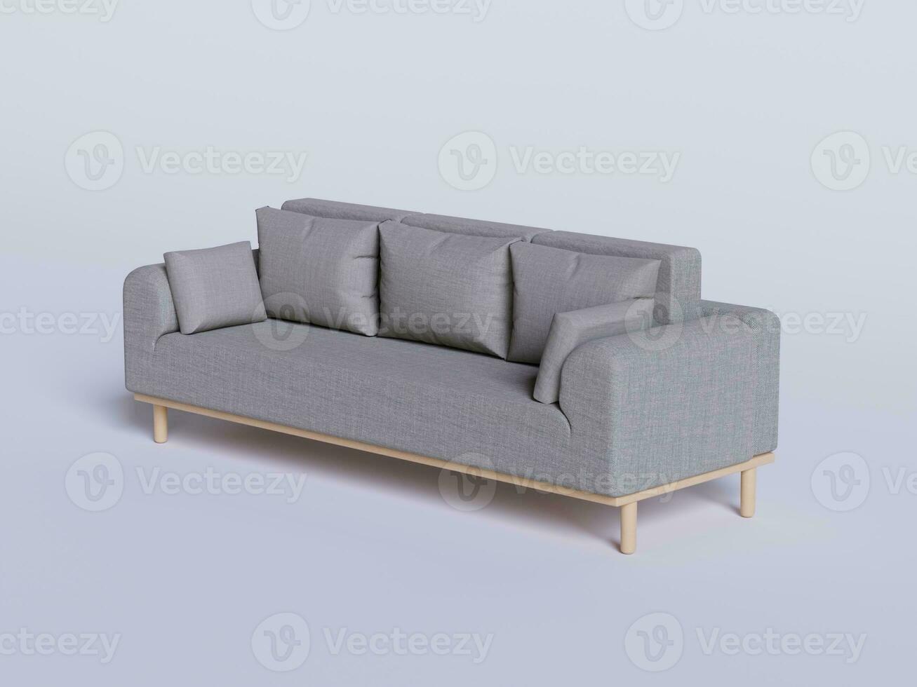 Realistic Sofa made and rendered by 3D software for decoration interrior and etc photo