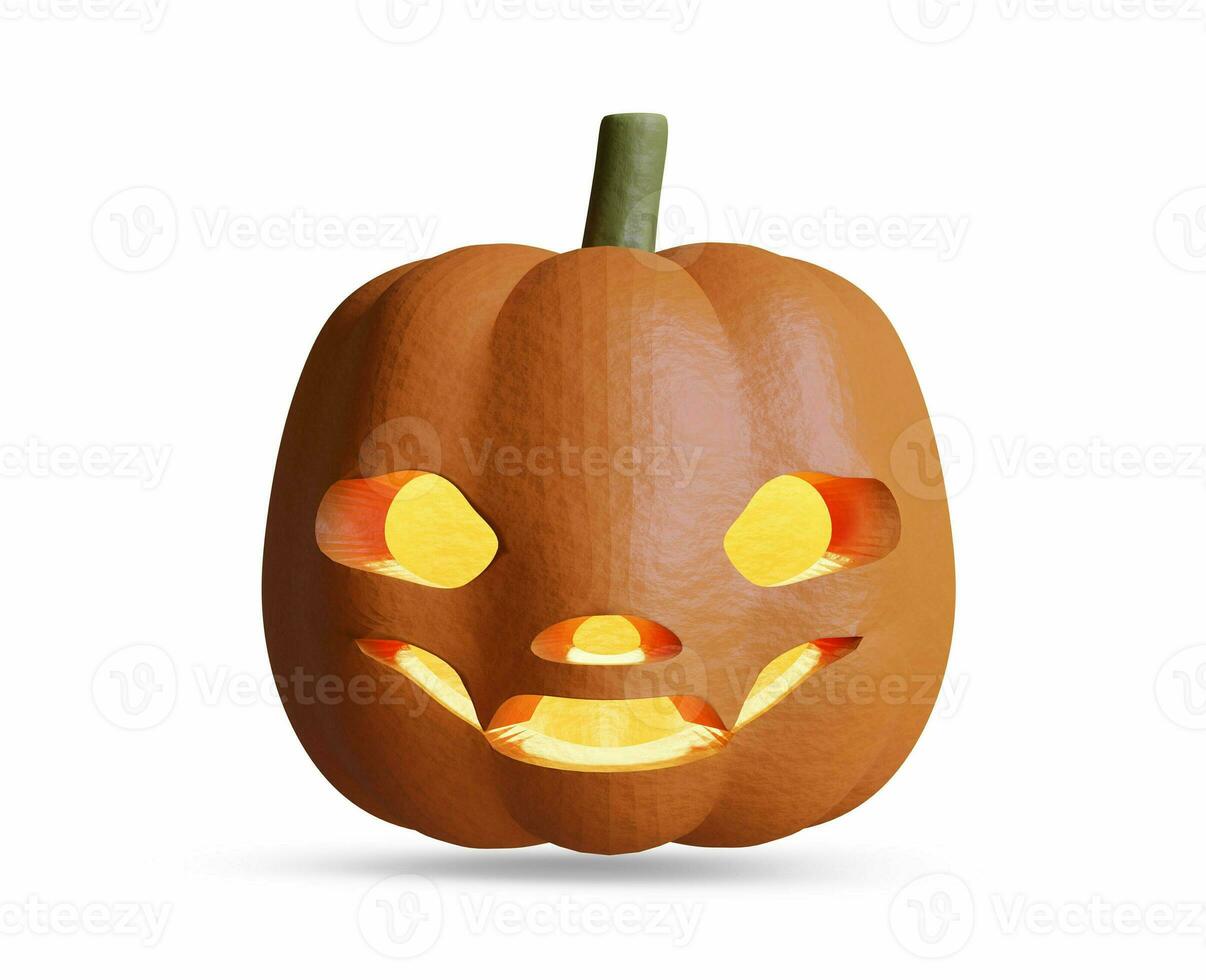 Scary Halloween images or elements created with 3D software to prepare for celebrating Halloween which is synonymous with yellow pumpkins photo