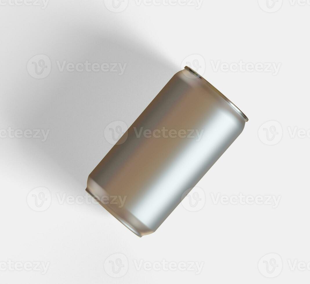 Soda can metalic texture and shiny with a realistic glossy or highlight rendering with 3D software illustration photo