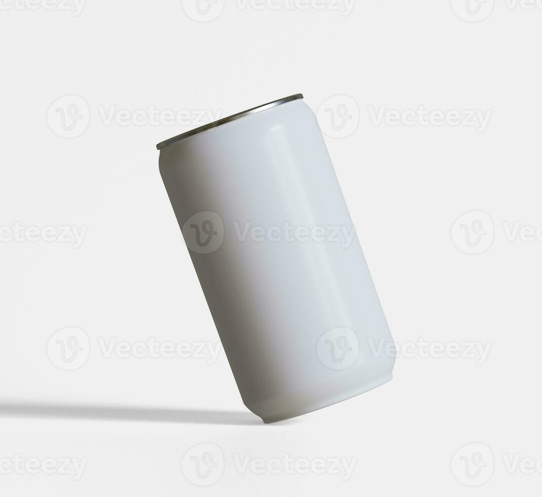 Soda can white color or solid color and realistic texture rendering 3D software illustration photo