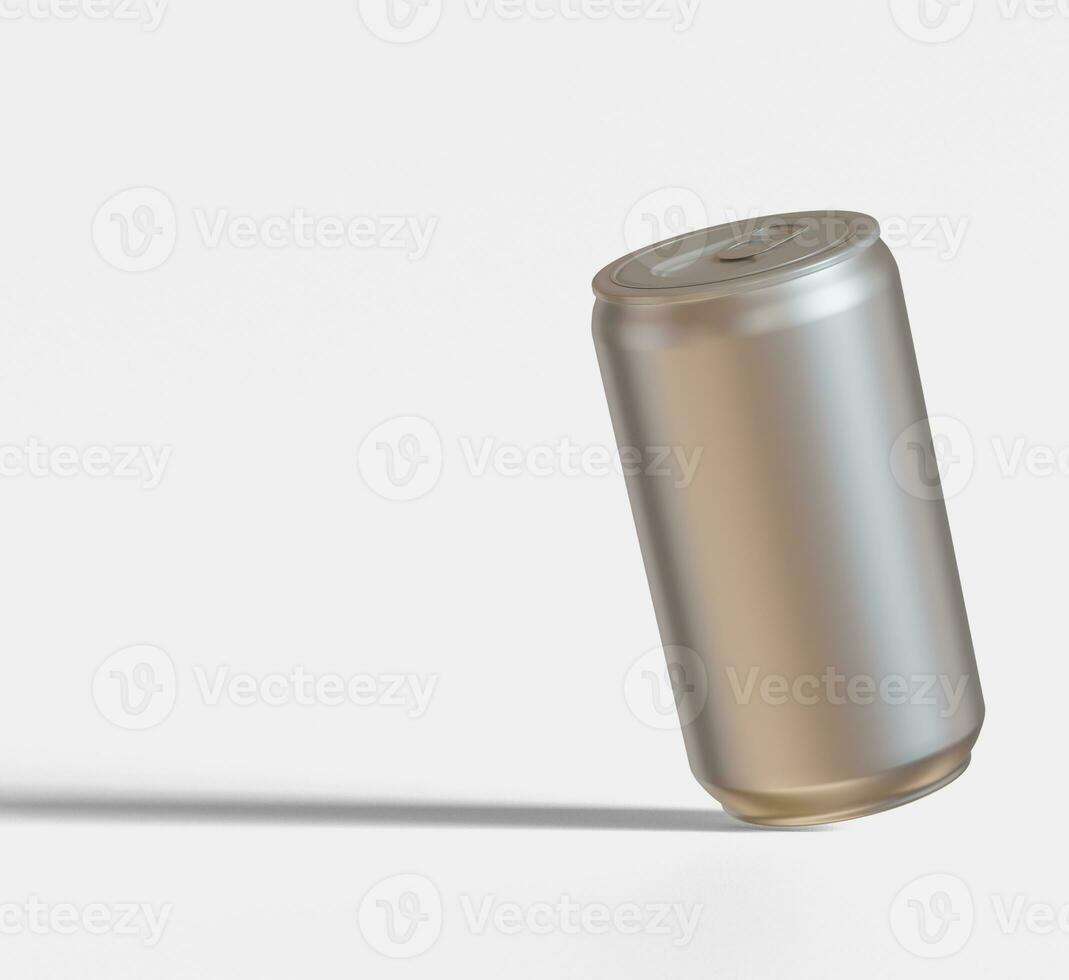 Soda can metalic texture and shiny with a realistic glossy or highlight rendering with 3D software illustration photo