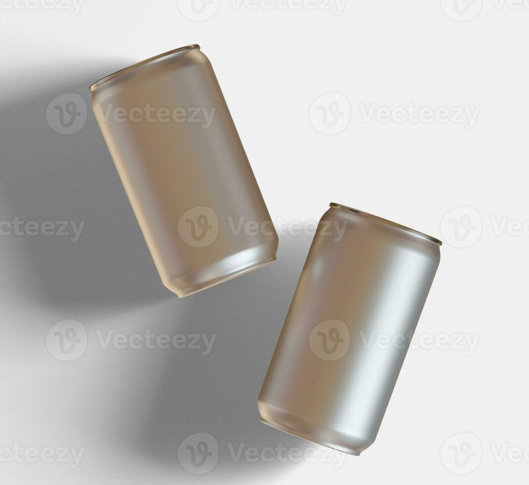 Soda can metalic texture and shiny with a realistic glossy or highlight rendering with 3D software illustration photo