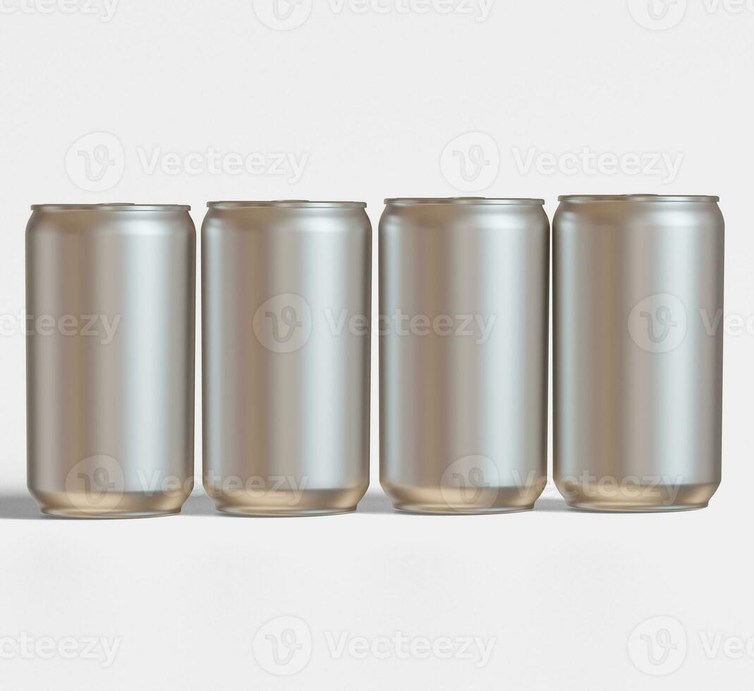 Soda can metalic texture and shiny with a realistic glossy or highlight rendering with 3D software illustration photo