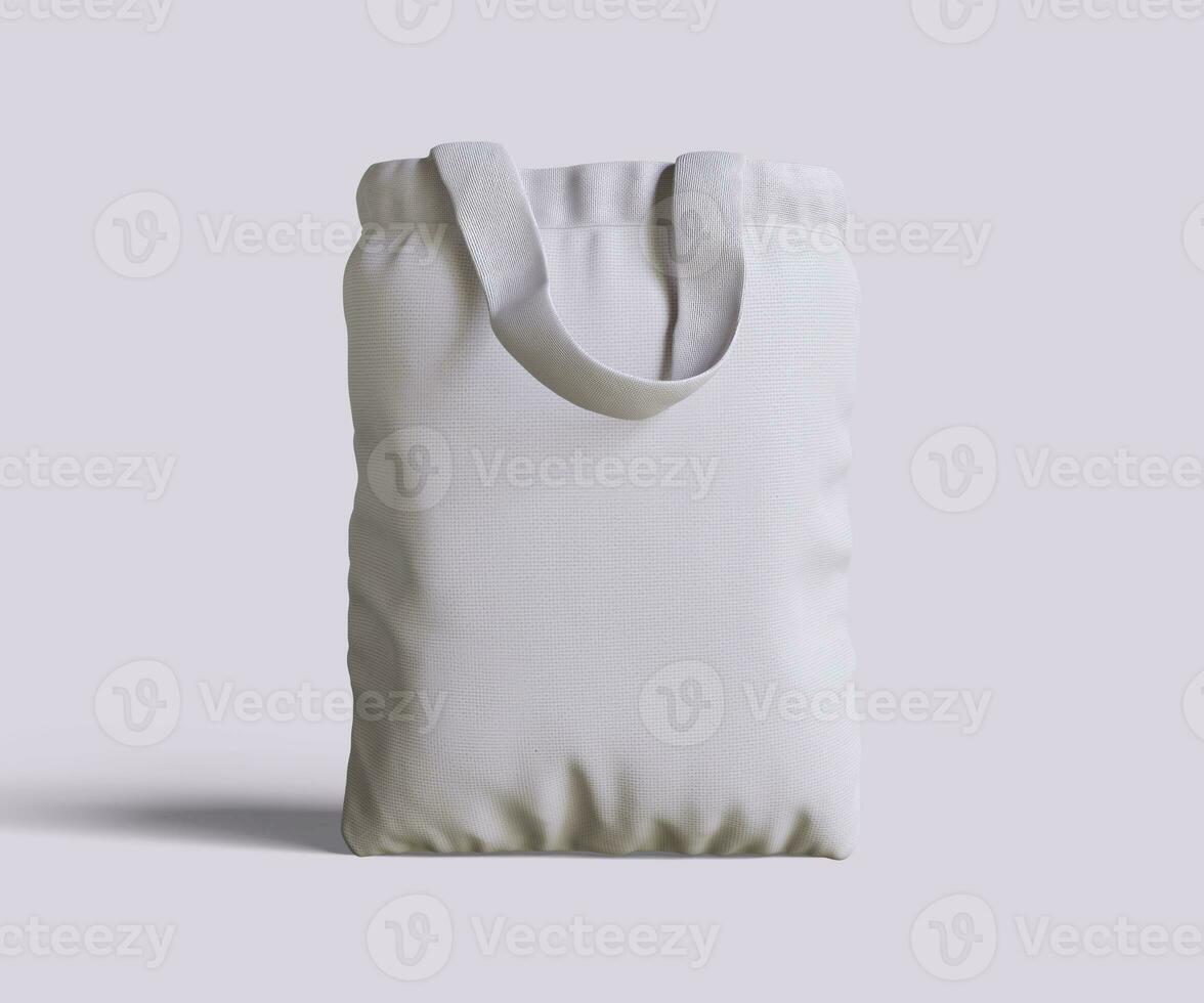 Tote bag white color and realistic texture rendering 3D photo