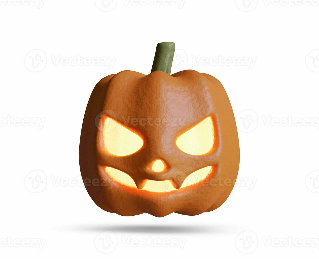 Scary Halloween images or elements created with 3D software to prepare for celebrating Halloween which is synonymous with yellow pumpkins photo