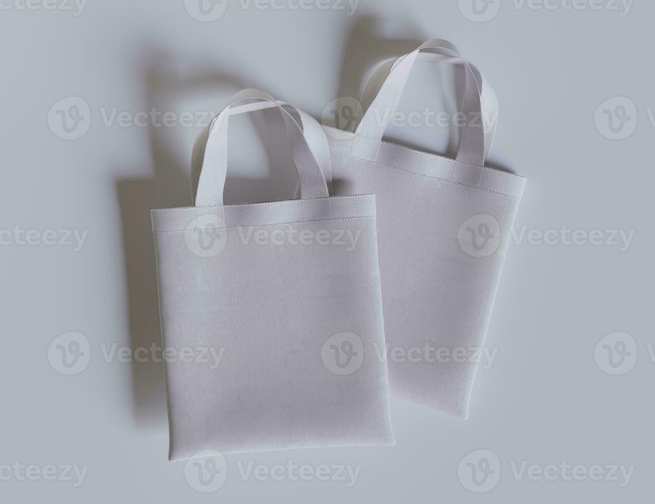 Tote bag white color and realistic texture rendering 3D photo