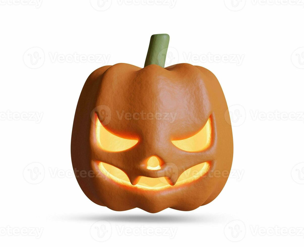 Scary Halloween images or elements created with 3D software to prepare for celebrating Halloween which is synonymous with yellow pumpkins photo