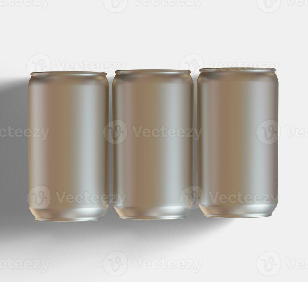 Soda can metalic texture and shiny with a realistic glossy or highlight rendering with 3D software illustration photo