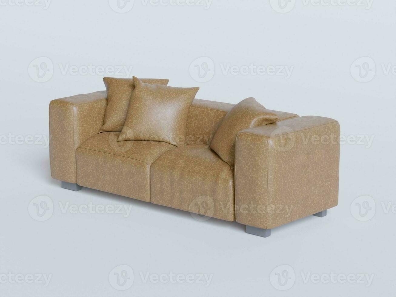 Realistic Sofa made and rendered by 3D software for decoration interrior and etc photo