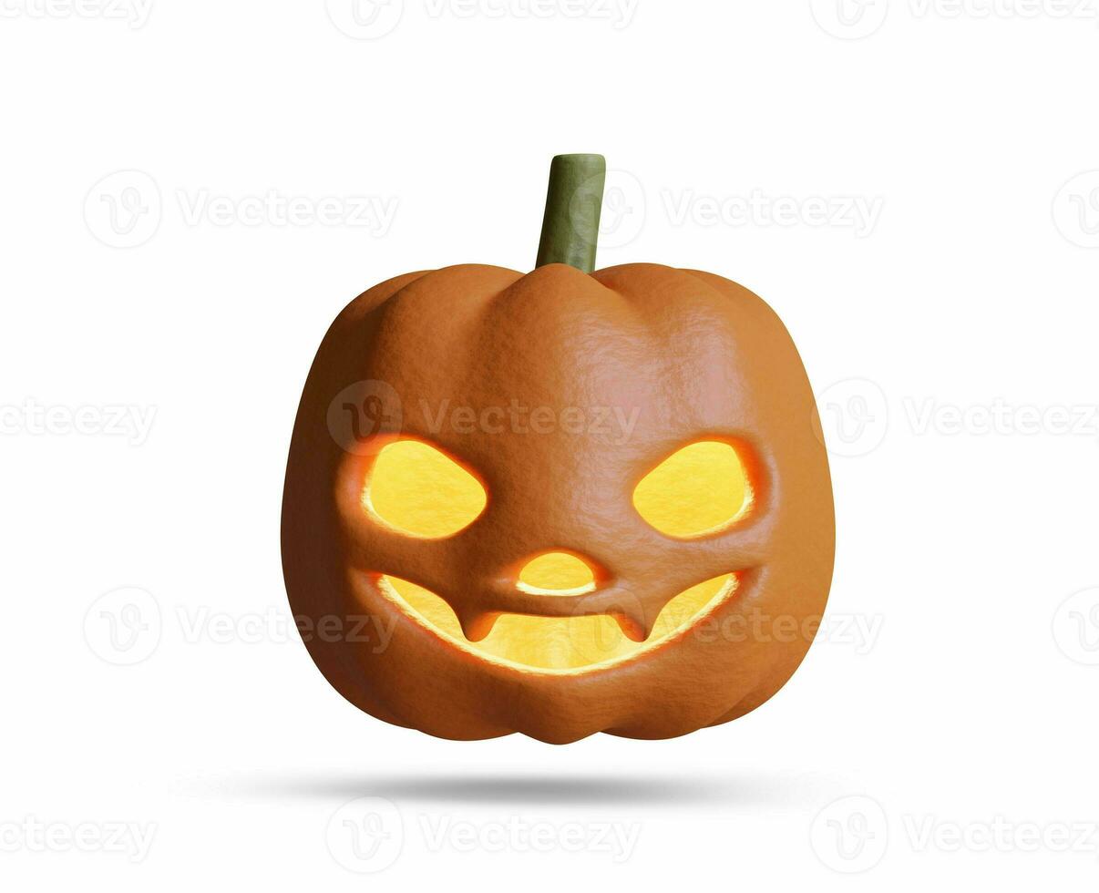 Scary Halloween images or elements created with 3D software to prepare for celebrating Halloween which is synonymous with yellow pumpkins photo