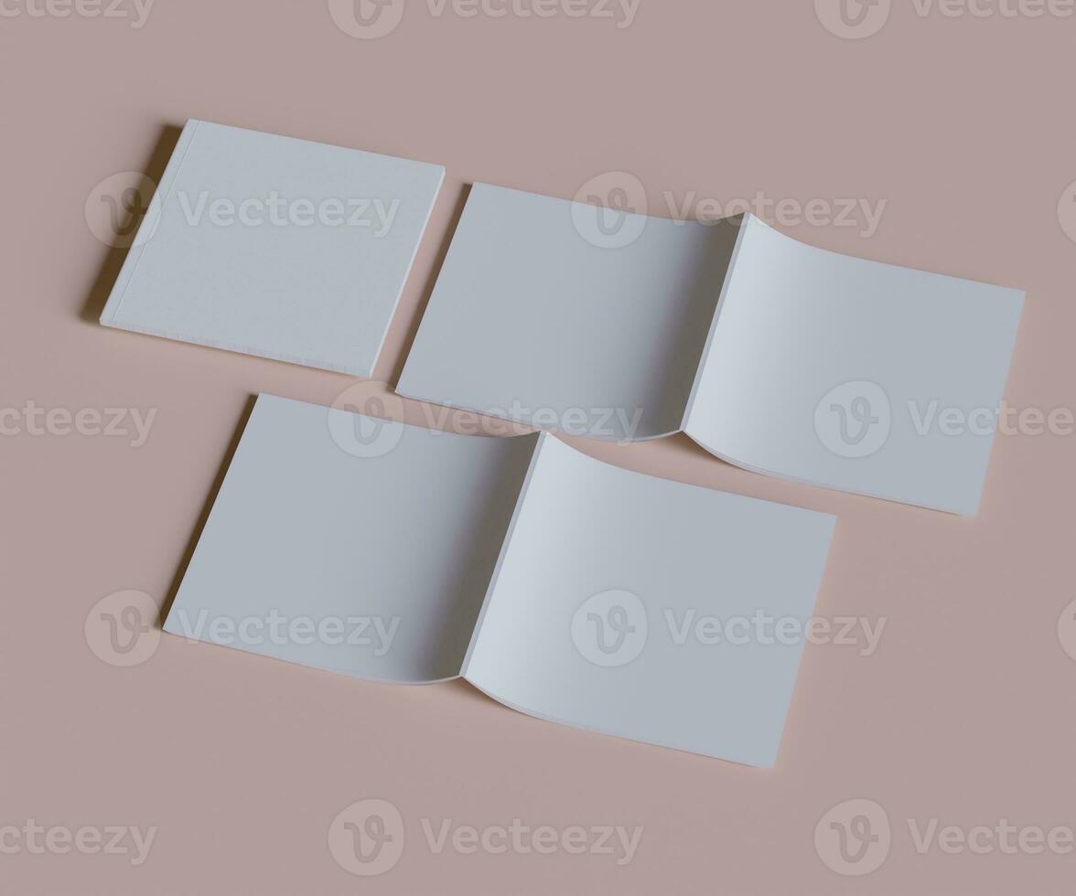 Magazine Square white color and realistic texture modelling and rendering with 3D Software Illustration photo