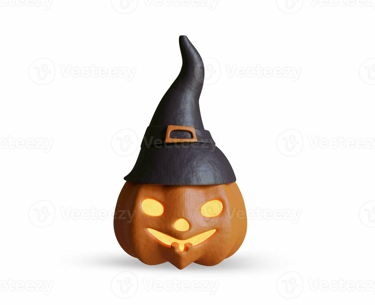 Scary Halloween images or elements created with 3D software to prepare for celebrating Halloween which is synonymous with yellow pumpkins photo