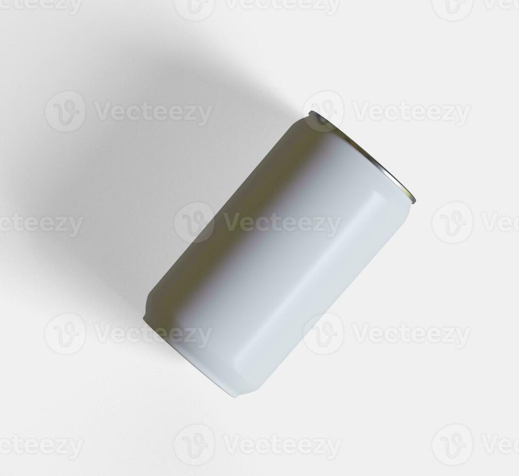 Soda can white color or solid color and realistic texture rendering 3D software illustration photo