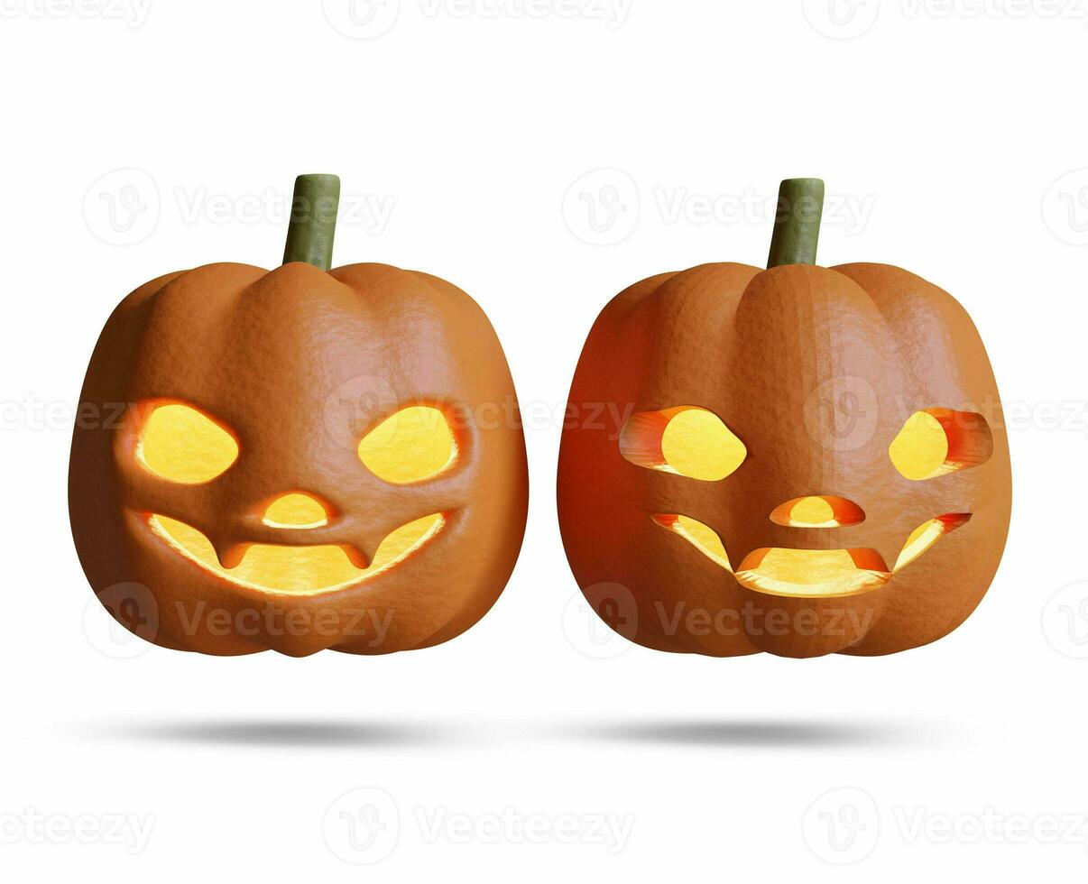 Scary Halloween images or elements created with 3D software to prepare for celebrating Halloween which is synonymous with yellow pumpkins photo