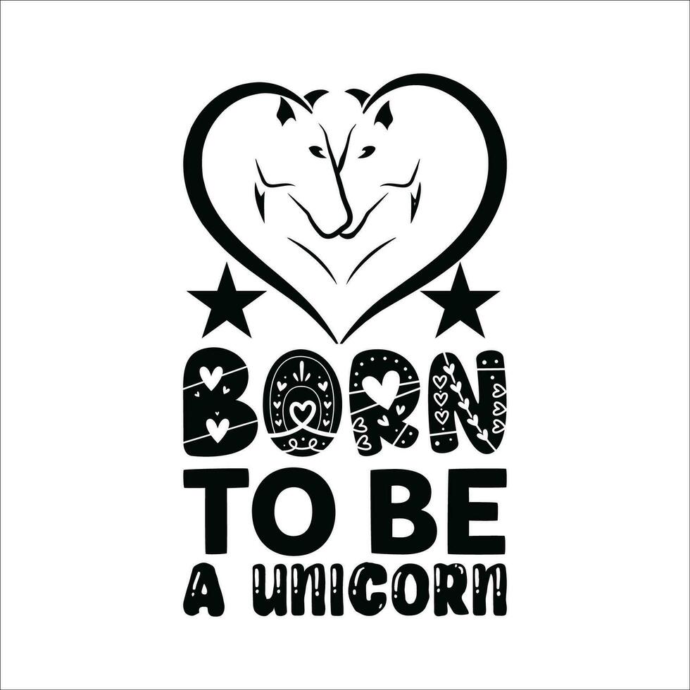 Stylish , fashionable  and awesome Unicorn typography art and illustrator vector