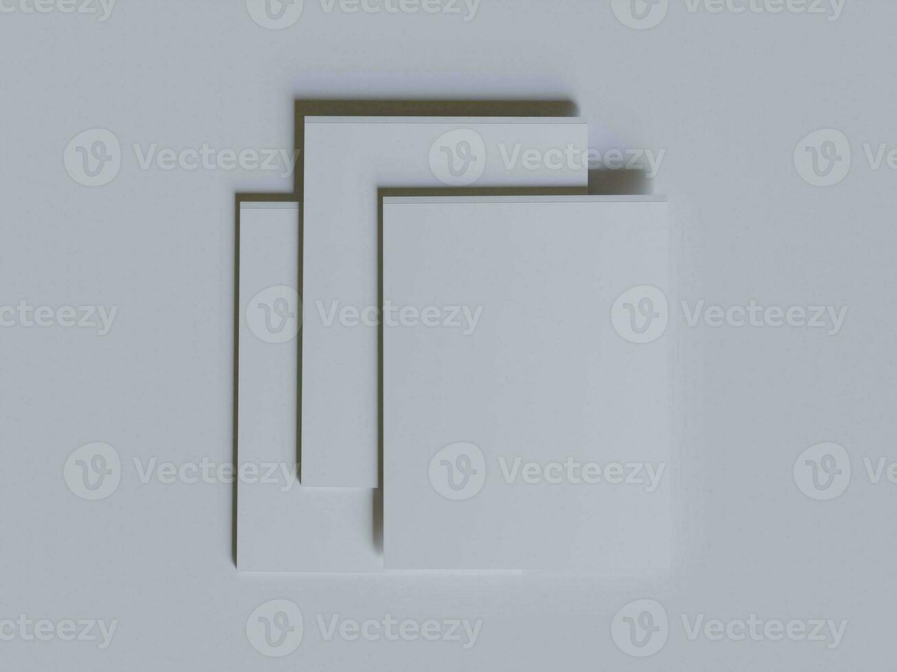 A4 Lanscape Magazine white color and realistic texture rendering 3D photo