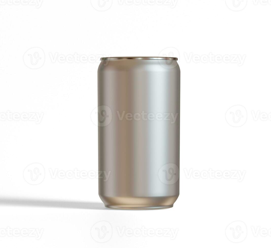 Soda can metalic texture and shiny with a realistic glossy or highlight rendering with 3D software illustration photo