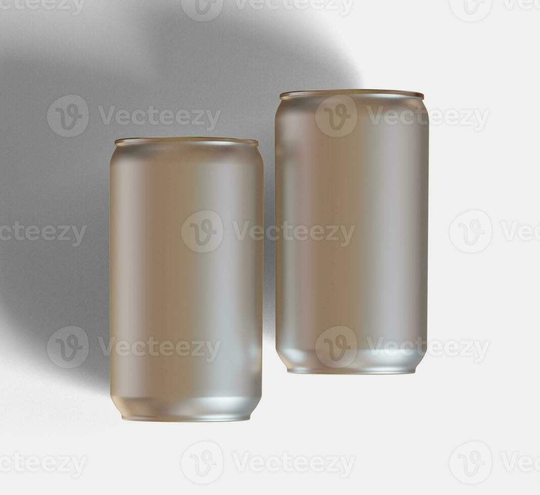 Soda can metalic texture and shiny with a realistic glossy or highlight rendering with 3D software illustration photo