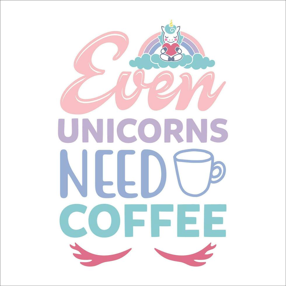 Stylish , fashionable  and awesome Unicorn typography art and illustrator vector