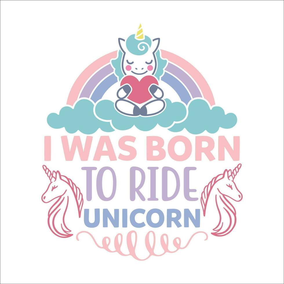 Stylish , fashionable  and awesome Unicorn typography art and illustrator vector