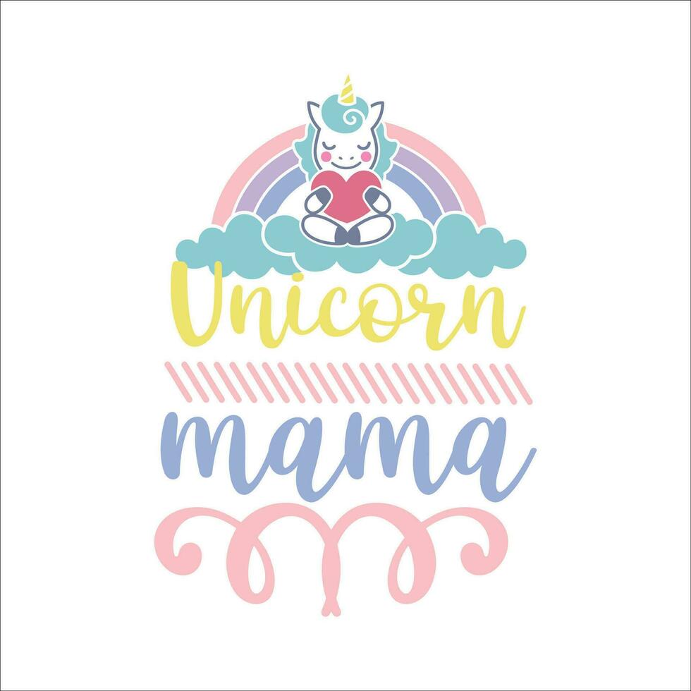 Stylish , fashionable  and awesome Unicorn typography art and illustrator vector