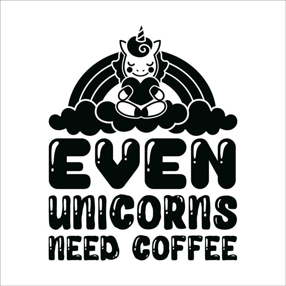 Stylish , fashionable  and awesome Unicorn typography art and illustrator vector