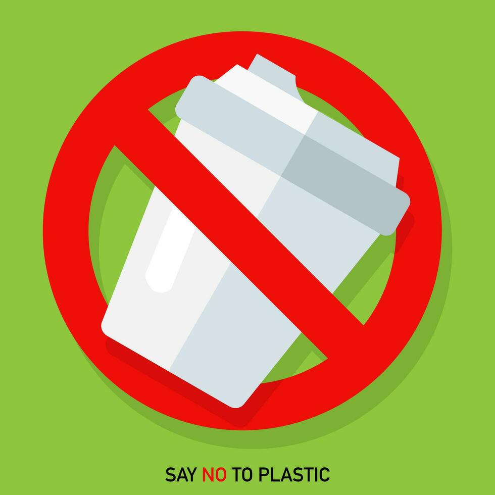 decir No a el plastico, detener el plastico contaminación vector