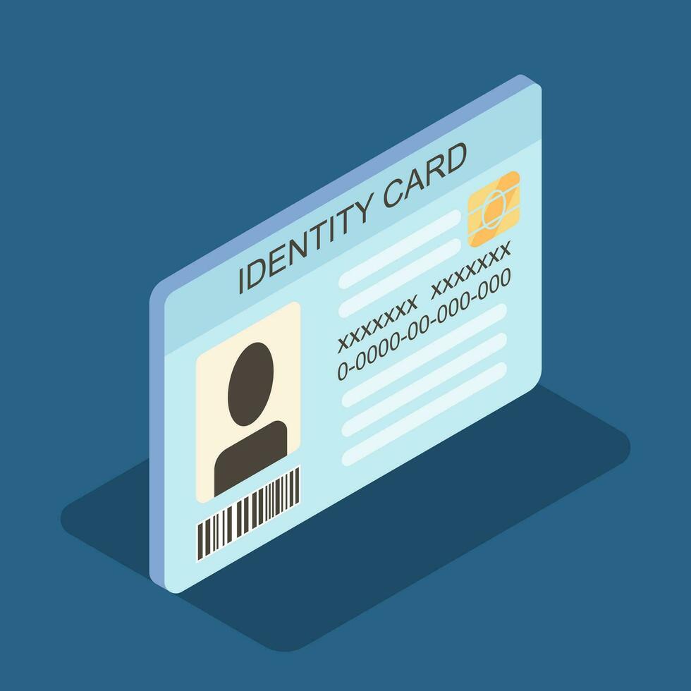 ID card icon isometric concept, vector illustration