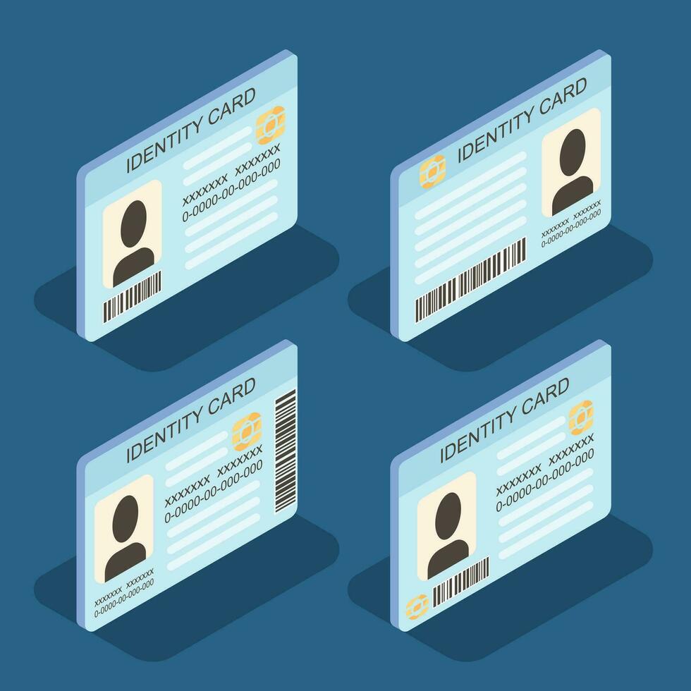 ID card icon isometric concept, vector illustration
