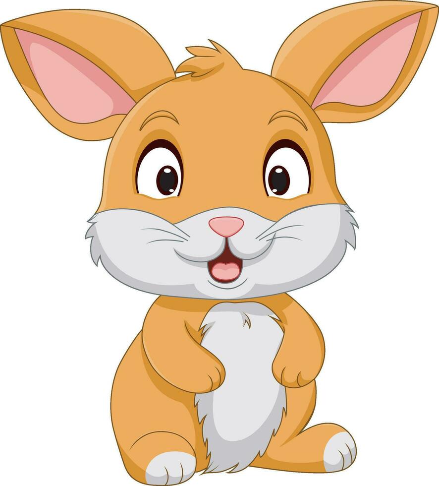 Cute Rabbit Cartoon On White Background vector