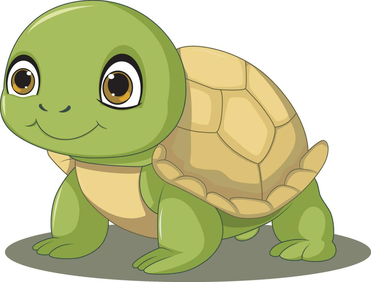 Cute Turtle Cartoon On White Background vector