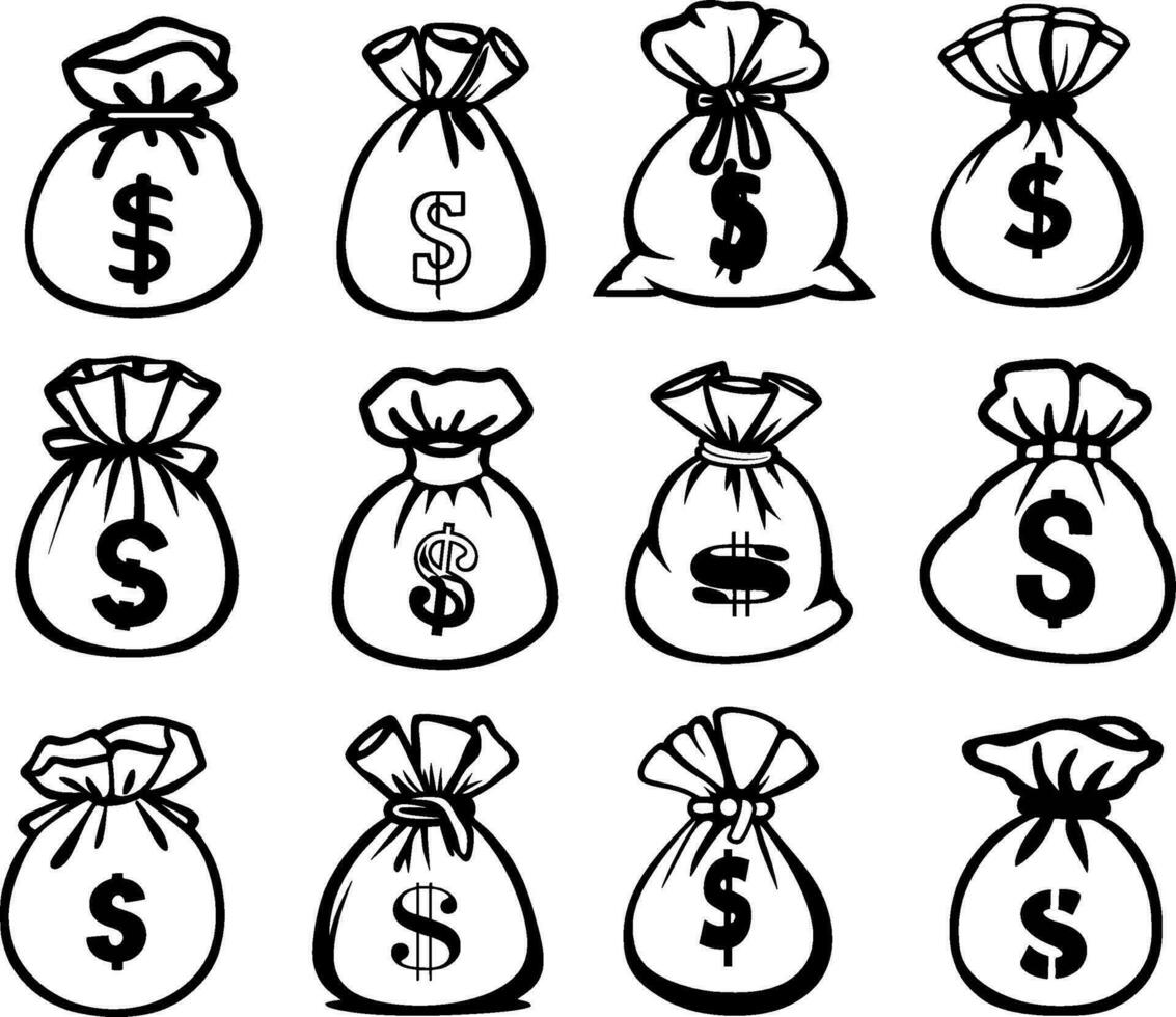 Money bag logo Royalty Free Vector Image