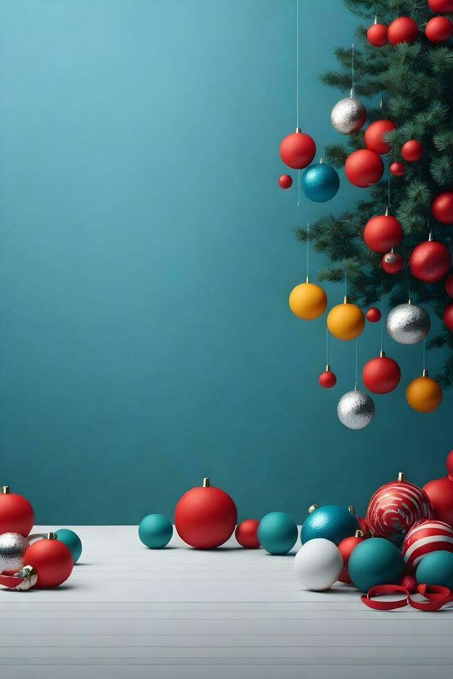 Ai generative Colorful festive card design, Christmas background, new