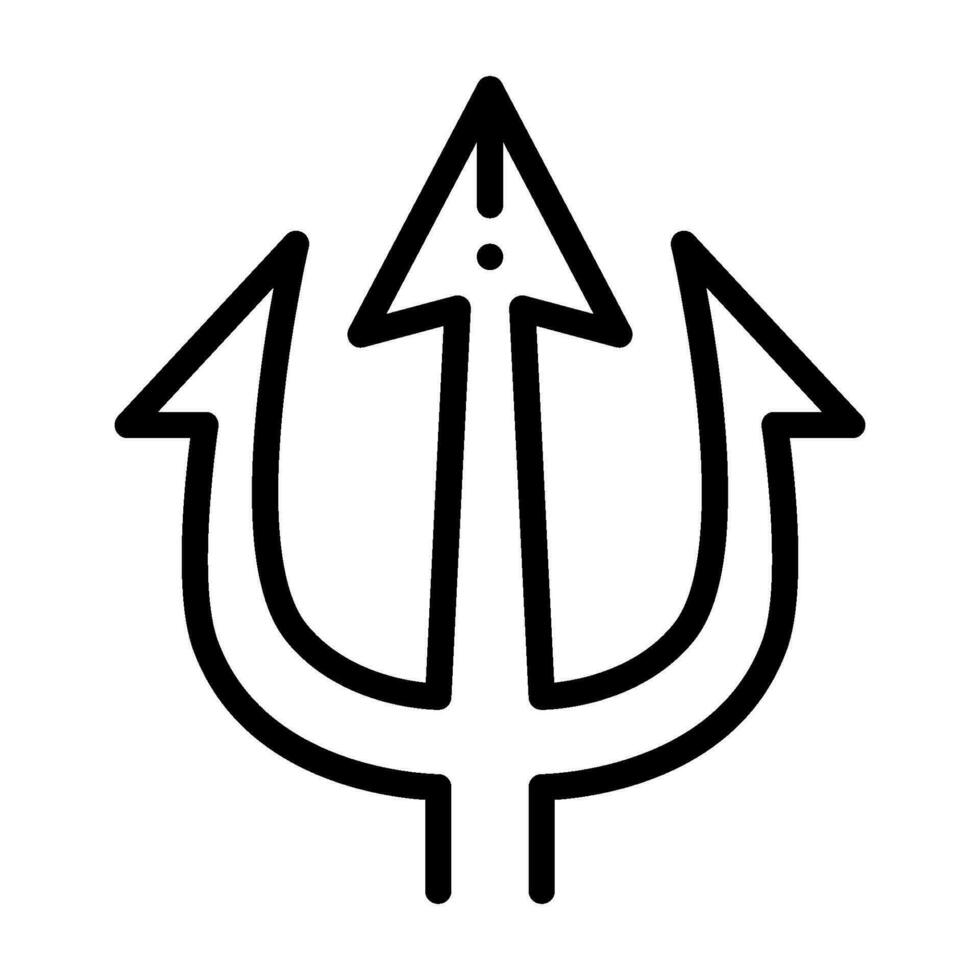 trident line icon,vector and illustration vector
