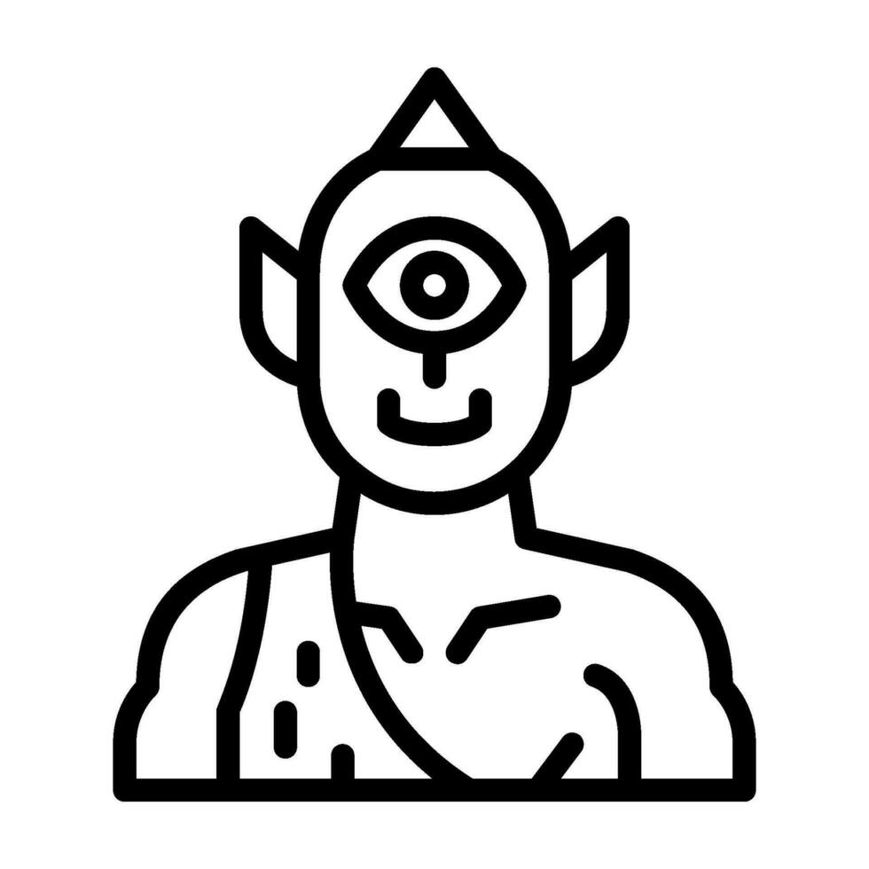 cyclops line icon,vector and illustration vector