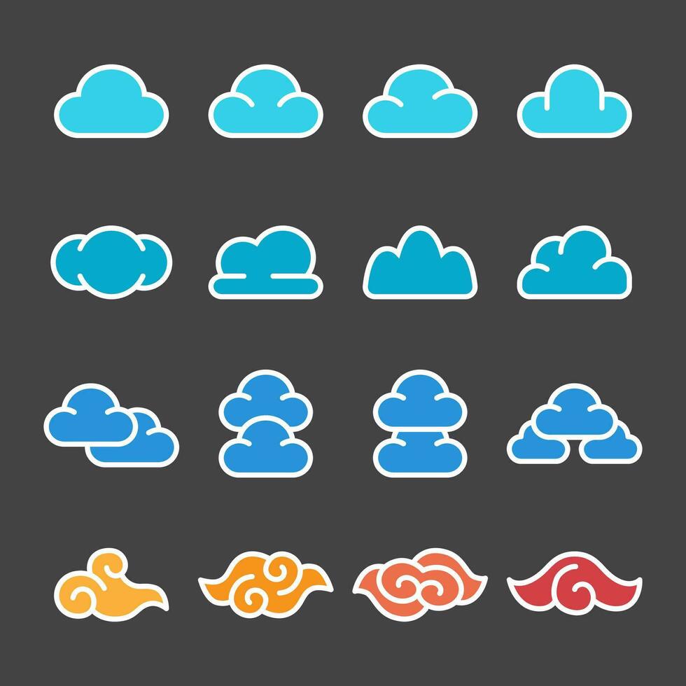 cloud icon set,vector and illustration vector
