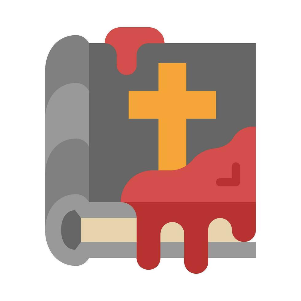 Biblia plano icono, vector y ilustración