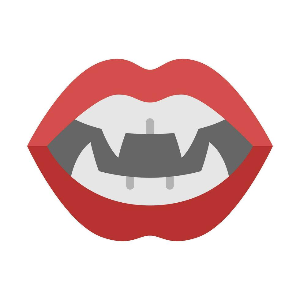 vampire teeth flat icon,vector and illustration vector