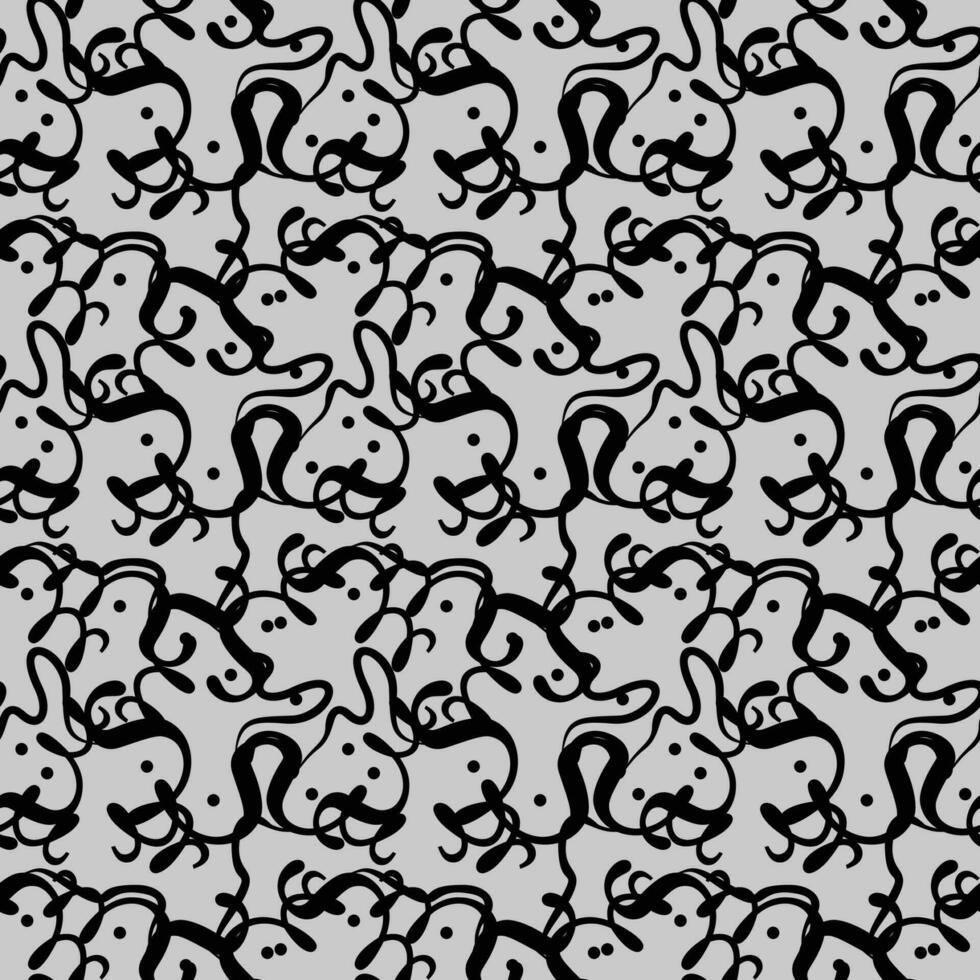 Cute Background of Hand drawn seamless pattern Print Art Abstract design vector