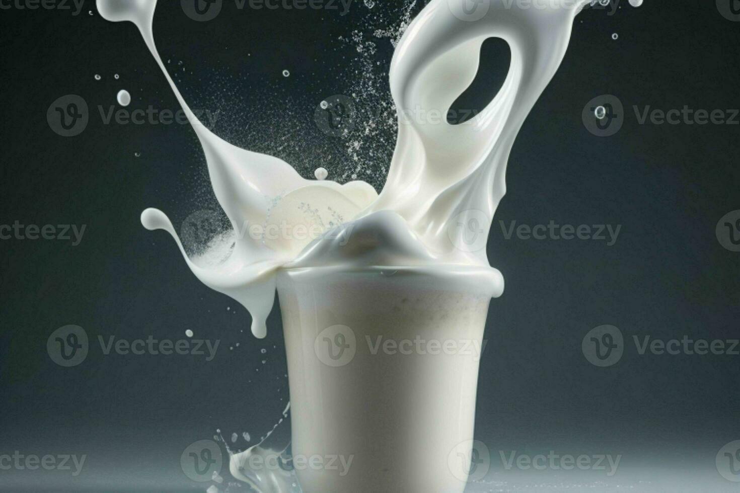 Milk splash. AI Generative Pro Photo