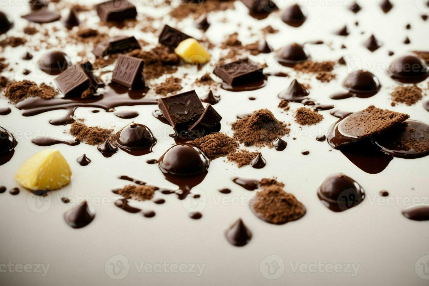 Chocolate splash. AI Generative Pro Photo