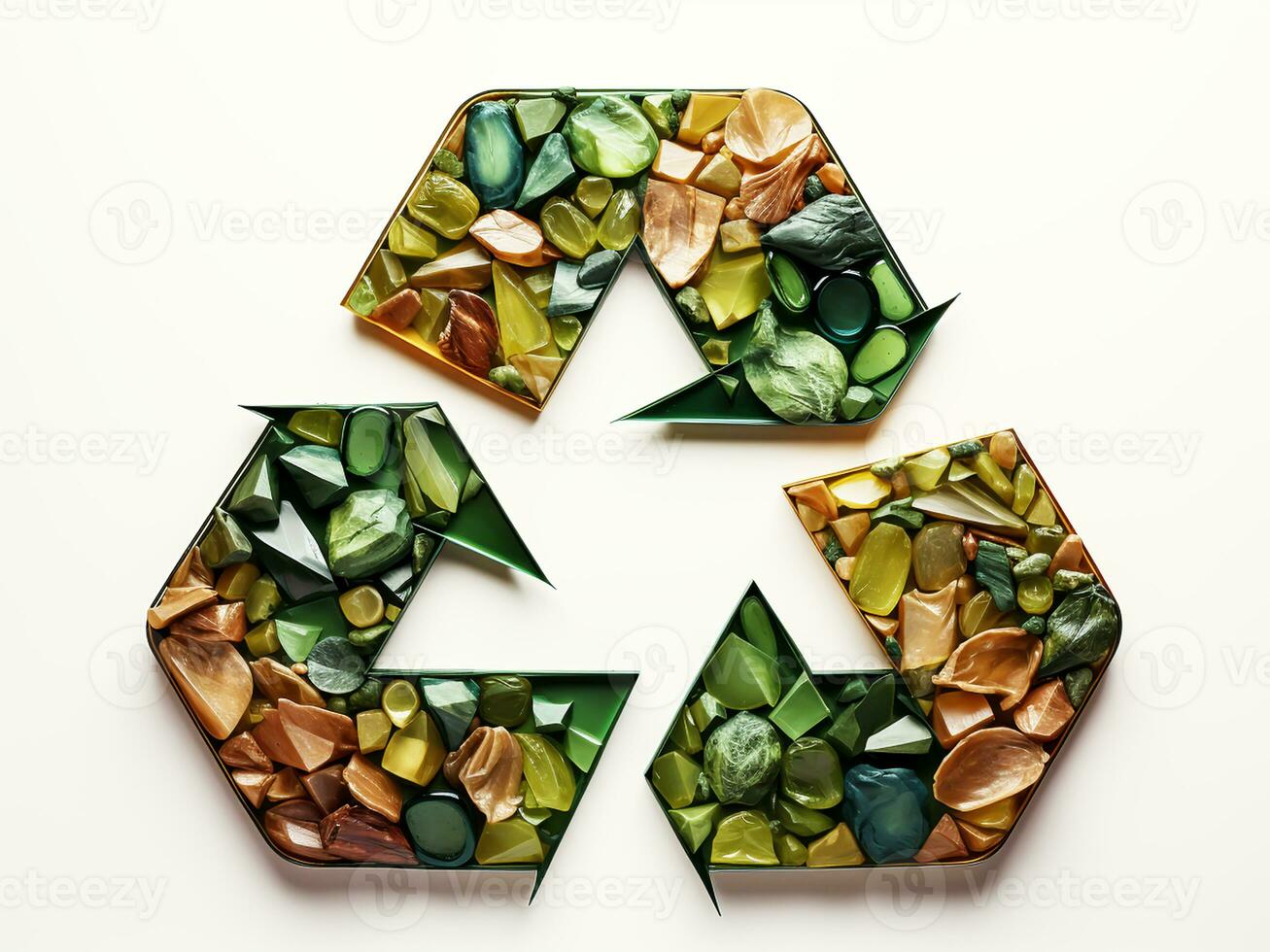 reciclaje símbolo en ecología concepto. ai generado foto