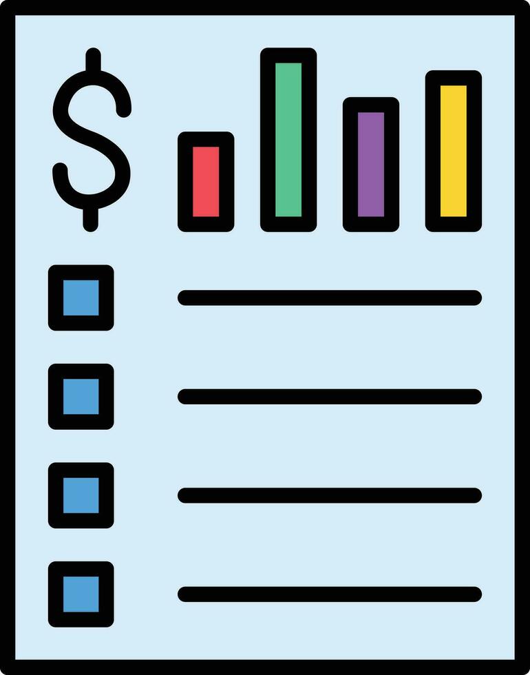 Stock Market Report Vector Icon