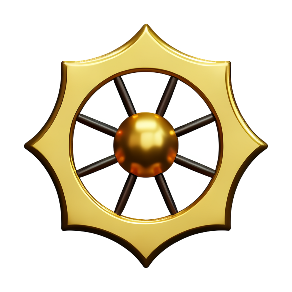 gold mandala 3d rendering icon illustration png
