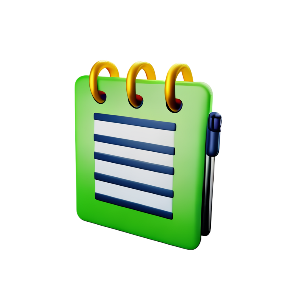 diary 3d rendering icon illustration png