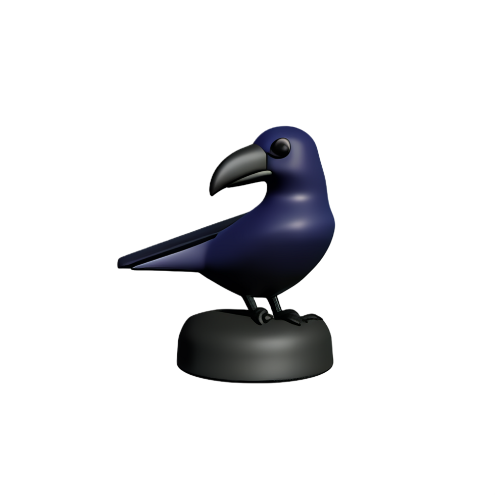 raven 3d rendering icon illustration png