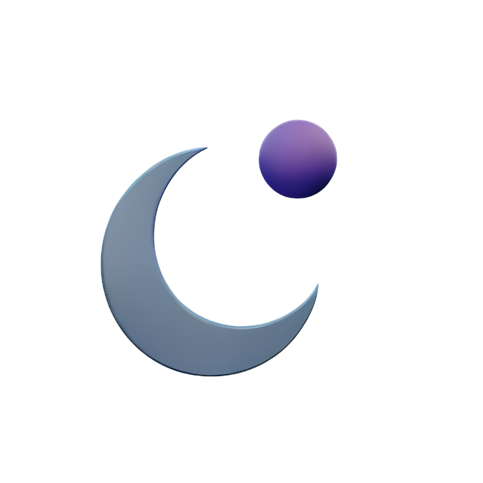 moon phase 3d rendering icon illustration png
