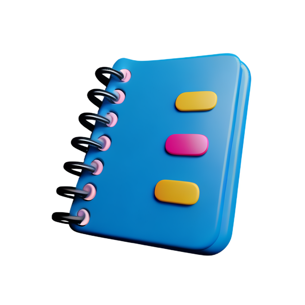 diary 3d rendering icon illustration png